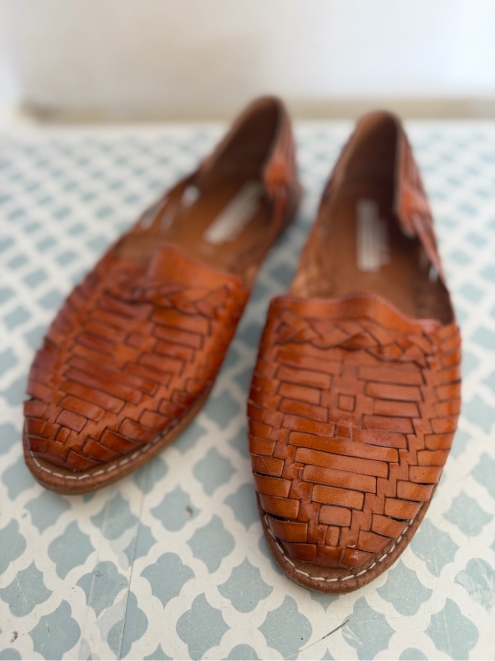 Women Artesanias Murillos Handmade Mexian Leather Slip-On Loafers Flats Boho